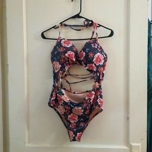 One Piece Floral Bathing Suit